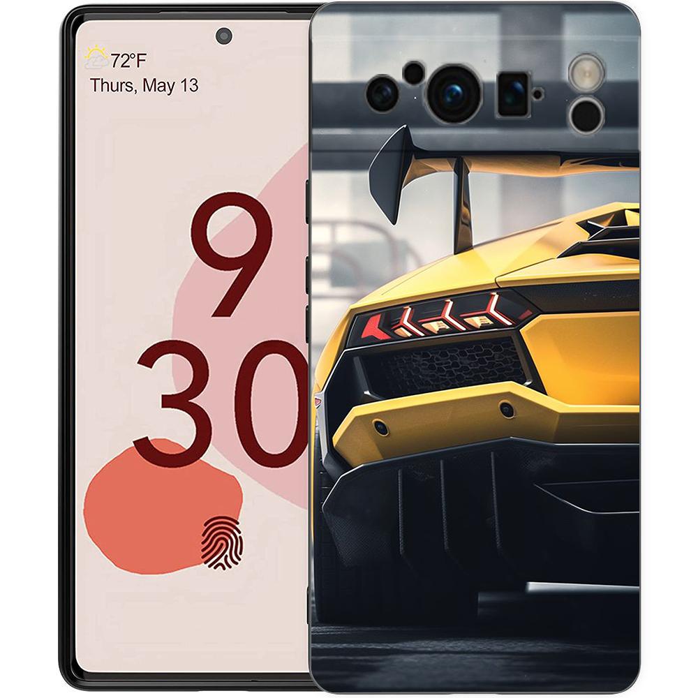 Super Car Sport Phone Case For Google Pixel 8 7 6 Pro 8A 6A 7A 5G Soft Silicone Shockproof TPU Black Cover Fundas