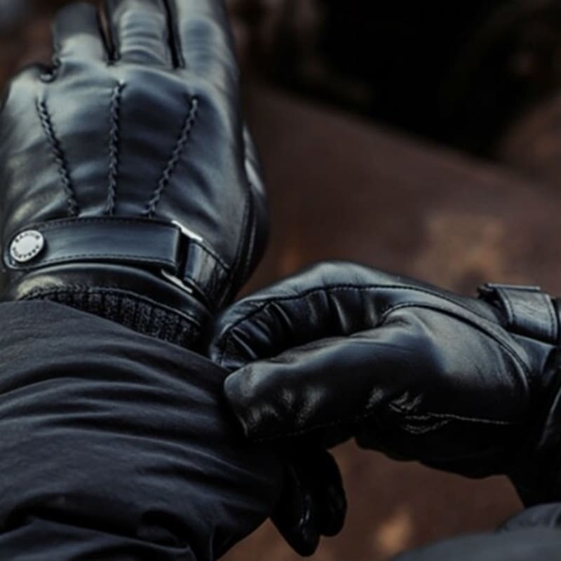 SARTOR Thinsulate Full-Touch Three-Stripe Leather Gloves Black