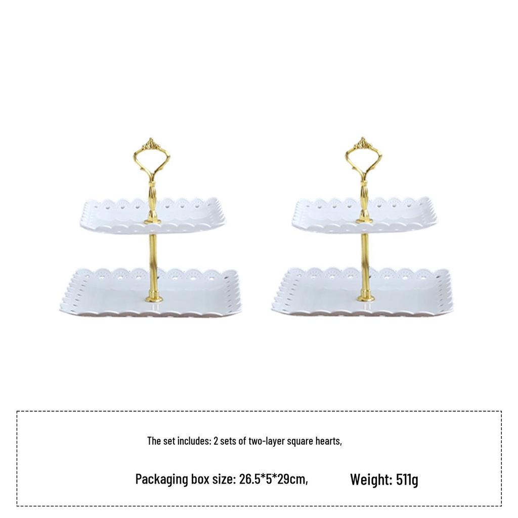 European Three-Tier Dessert Stand: Elegant Fruit Plate and Cake Display for Afternoon Tea