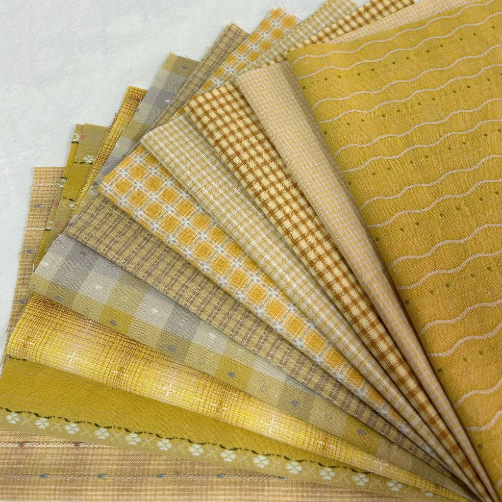 Japanese Yarn-Dyed Cotton Fabric, 10 Pieces, 24x33cm, Patchwork, Handbags, Dolls, Quilting, Handicrafts, Sewing Fabric