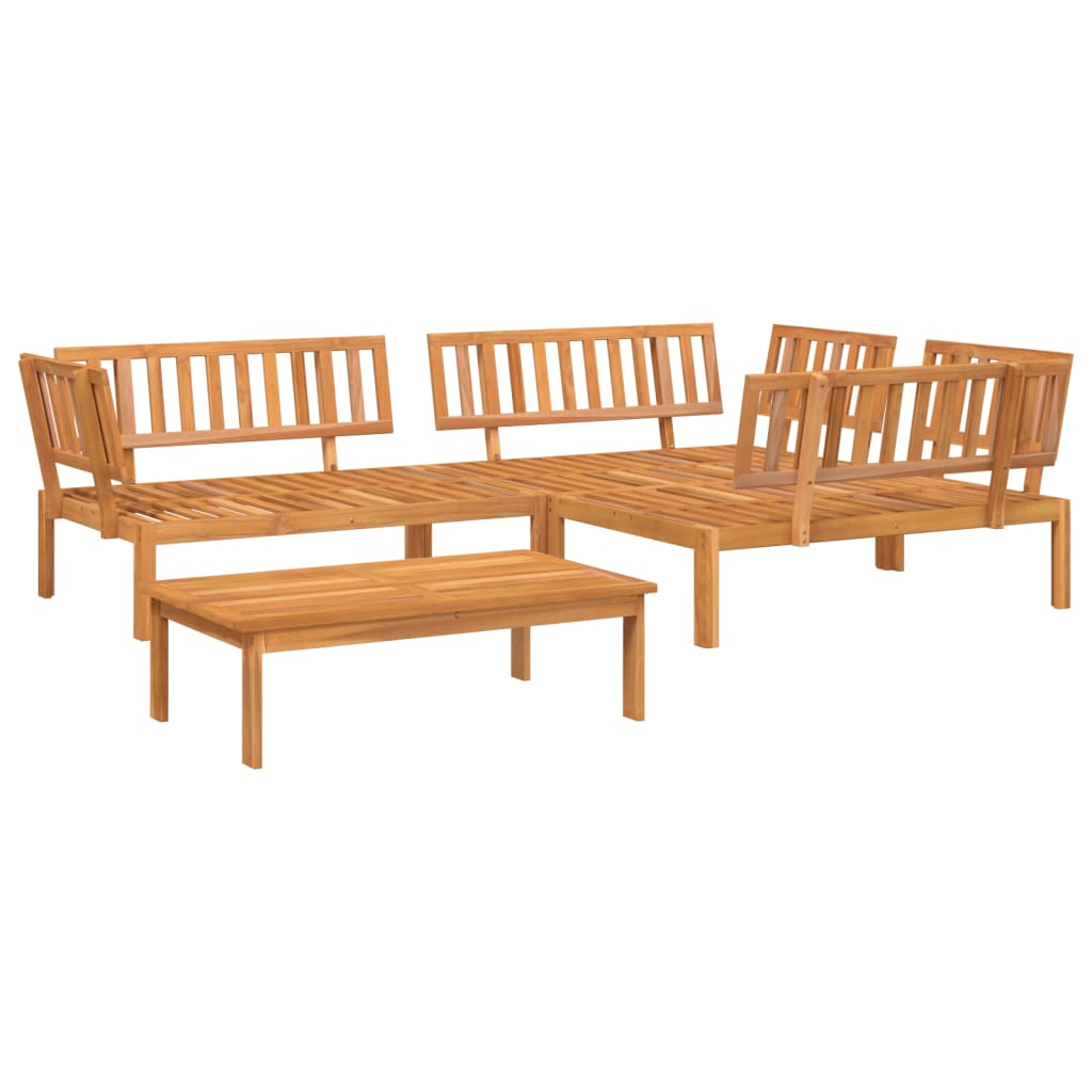 4 piece garden sofa set made from pallets solid acacia wood