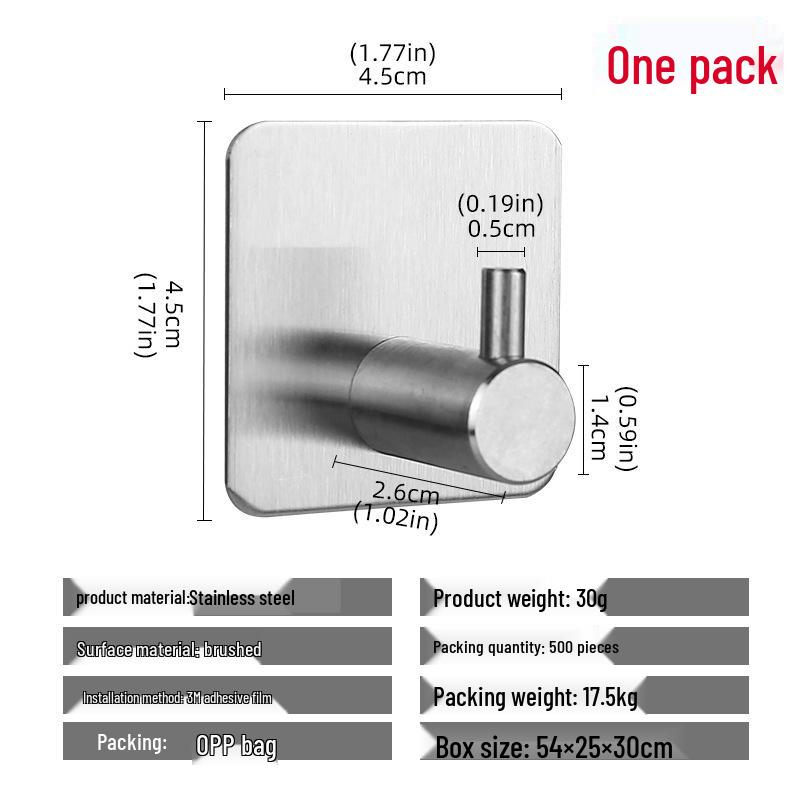 

Самоклеящийся настенный крючок из нержавеющей стали 304, не требующий сверления Square 14mm - Silver