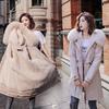 Damska Parka Plus Size z Futerkiem - Styl Koreański, Podszyta Aksamitem, Wcięta w Talii, Ciepły Bawełniany Płaszcz, 6XL.