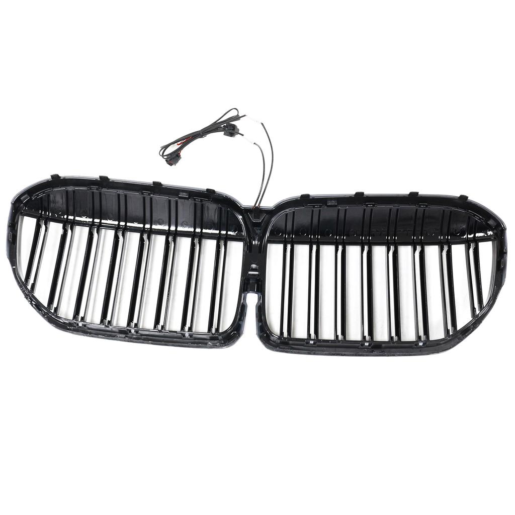 Double Slat Gloss Black Front Grill Grille Fit BMW 7 Series G11 G12 2019-2022