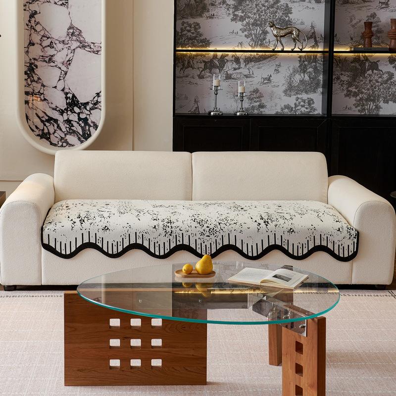 Retro Style Special-Shaped Sofa Cushion Is Universal In All Seasons  New One-Piece Straight Row Irregular Seat Cushion Non-Slip Cover