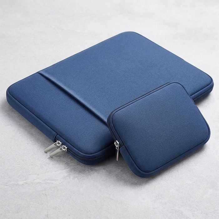 Housse pour Ordinateur Portable avec Pochette, Protection Anti-Rayures 13 Pouces - Bleu Marine