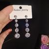 2024 Ladies Luxury Long Tassel Earrings Fashion Water Drop Beads Zircon Earrings 925 Silver Jewelry Wedding Accessories