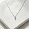 Simple Silver Small Drop Necklace Niche Collarbone Chain Women's Daily Commute Bean Pendant Accessories Versatile Jewelry
