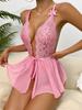 Sexy Lingerie Open Bodysuit Underwear For Women Lace Perspective Sex Costumes Erotic Lingerie Corsets Bra and Panty Set