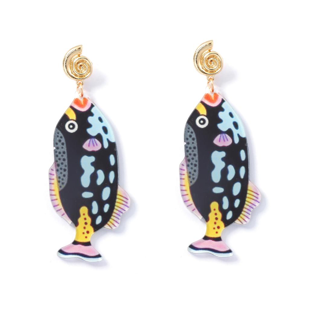 European and American trends, personalized niche design, acrylic marine animal earrings, casual fashion vacation earrings