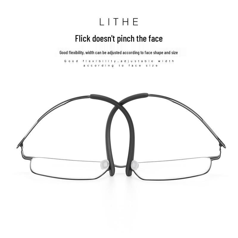 Ultra-Light Men's Myopia Glasses Frame - No-Screw, Large Size, Personalized Thin Steel