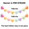 Valentines Conversation Hearts Candy Banner No DIY Valentines Day Heart Garland with 16Pcs Heart, 2Pack Pre-Strung Valentines Garland Heart Banner