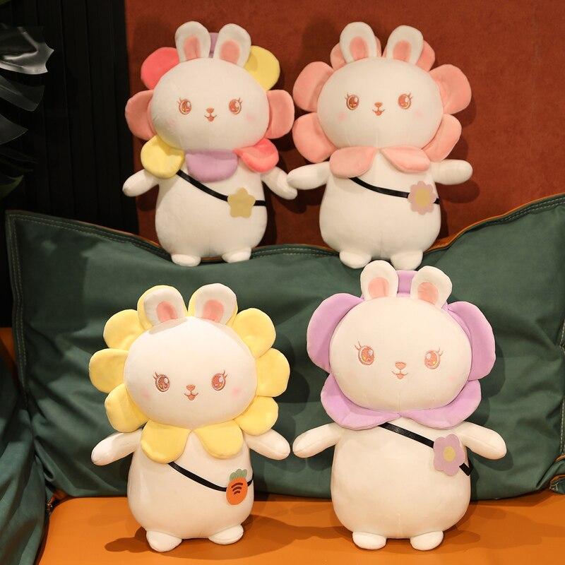 1ks 25/35cm Krásný plyšový slunečnicový králík Hračky Měkký roztomilý králík Polštář Vycpaná zvířátka Panenky Narozeniny Valentýnský dárek pro dívku