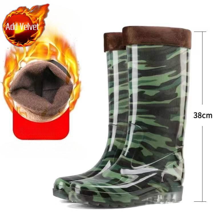 Farming Autumn Winter Print Men's Rain Boots Camo Plastic Fishing High Quality Outdoor On Offer Water Garden Gumboots Male Shoes