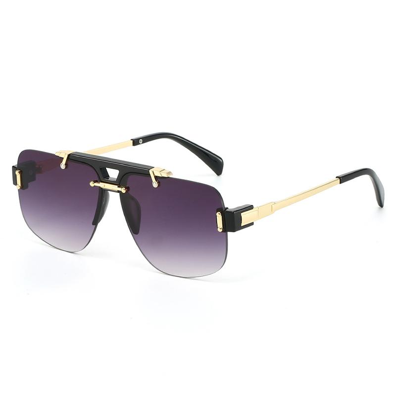SHAUNA New Square Rimless Sunglasses Women Fashion Clear Ocean Gradient Lens Shades UV400 Retro Rivets Men Sun Glasses