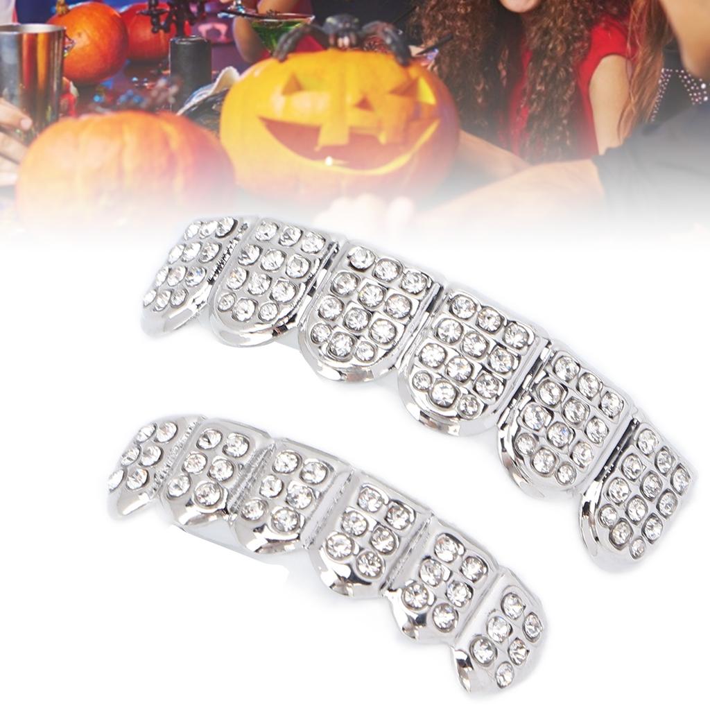 Fashionable Gold Plated Hip Hop Teeth Set Alloy Unisex Rapper Costume Teeth Accessories