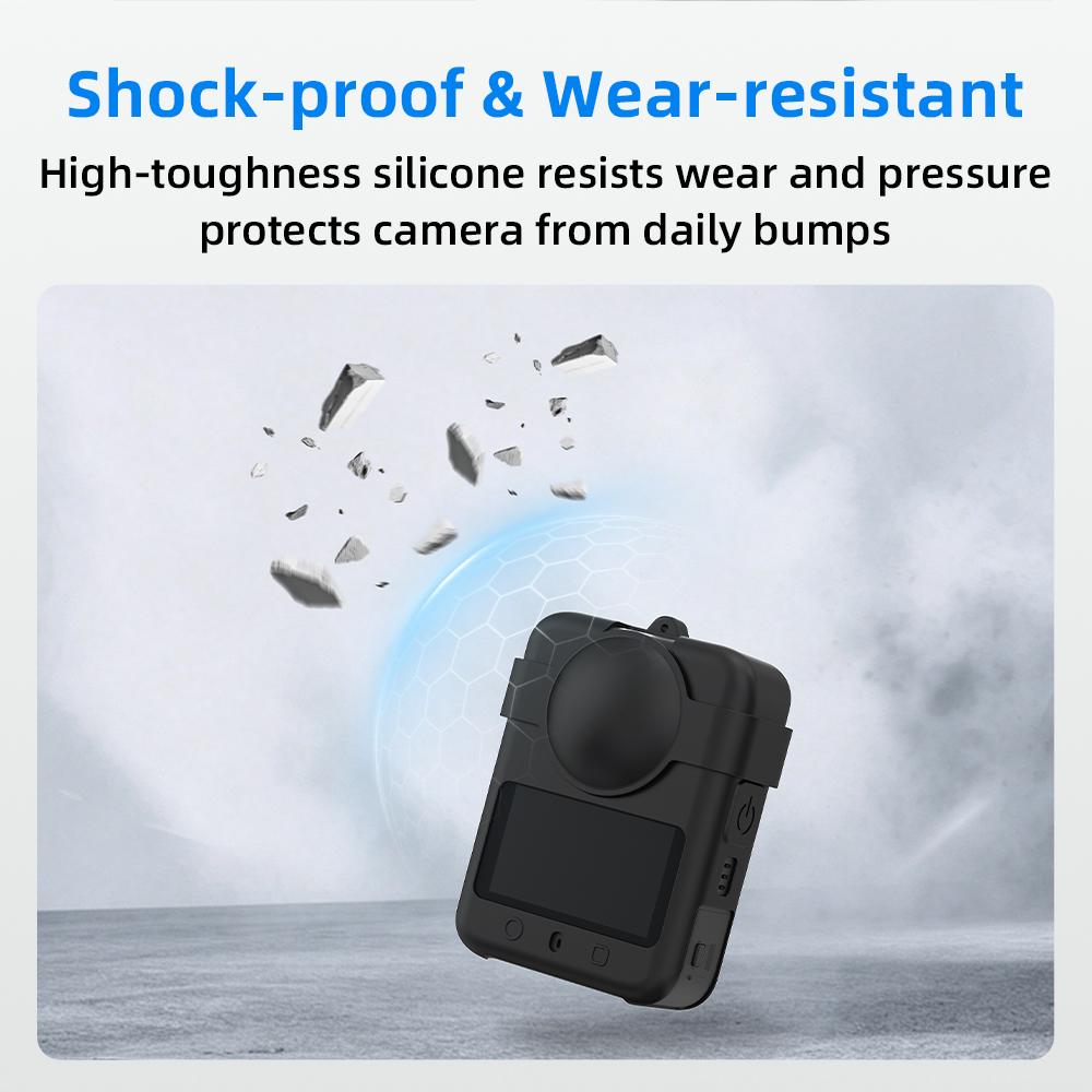Flymile Silicone Cover for DJI OSMO 360 II Protective Case Lens Protector Scratch-Resistant Sleeve Cover for OSMO 360 Accesssory