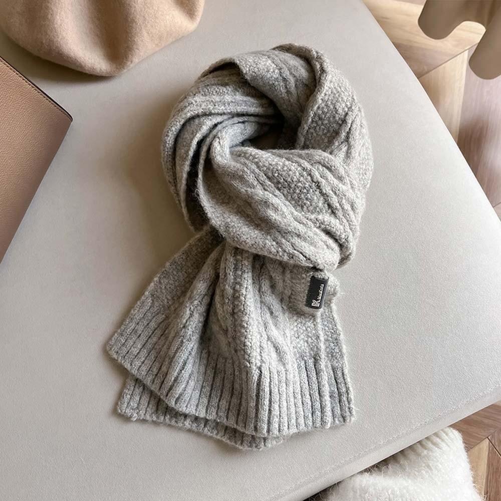 Twists Long Thickened Neckscarf Acrylic Fibers Winter Warmer Scarf Knitting Wool Scarf  Autumn