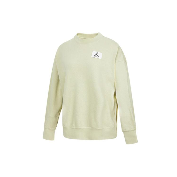 (WMNS) Air Jordan Logoo Loose Knit Round Neck Hoodie Olive Green Grey Women s DM5190-371 XL