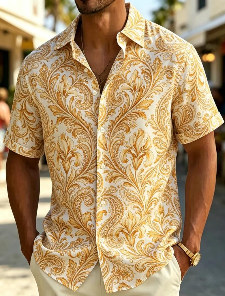 Summer Essential! Paisley Print Short Sleeve Shirt, Stylish Casual Wear