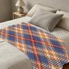 Lightweight Flannel Blanket Geometric Pattern Soft Cozy Throw, Warm Home Casual Blanket for Halloween & Christmas, Fashionable Plush Throw