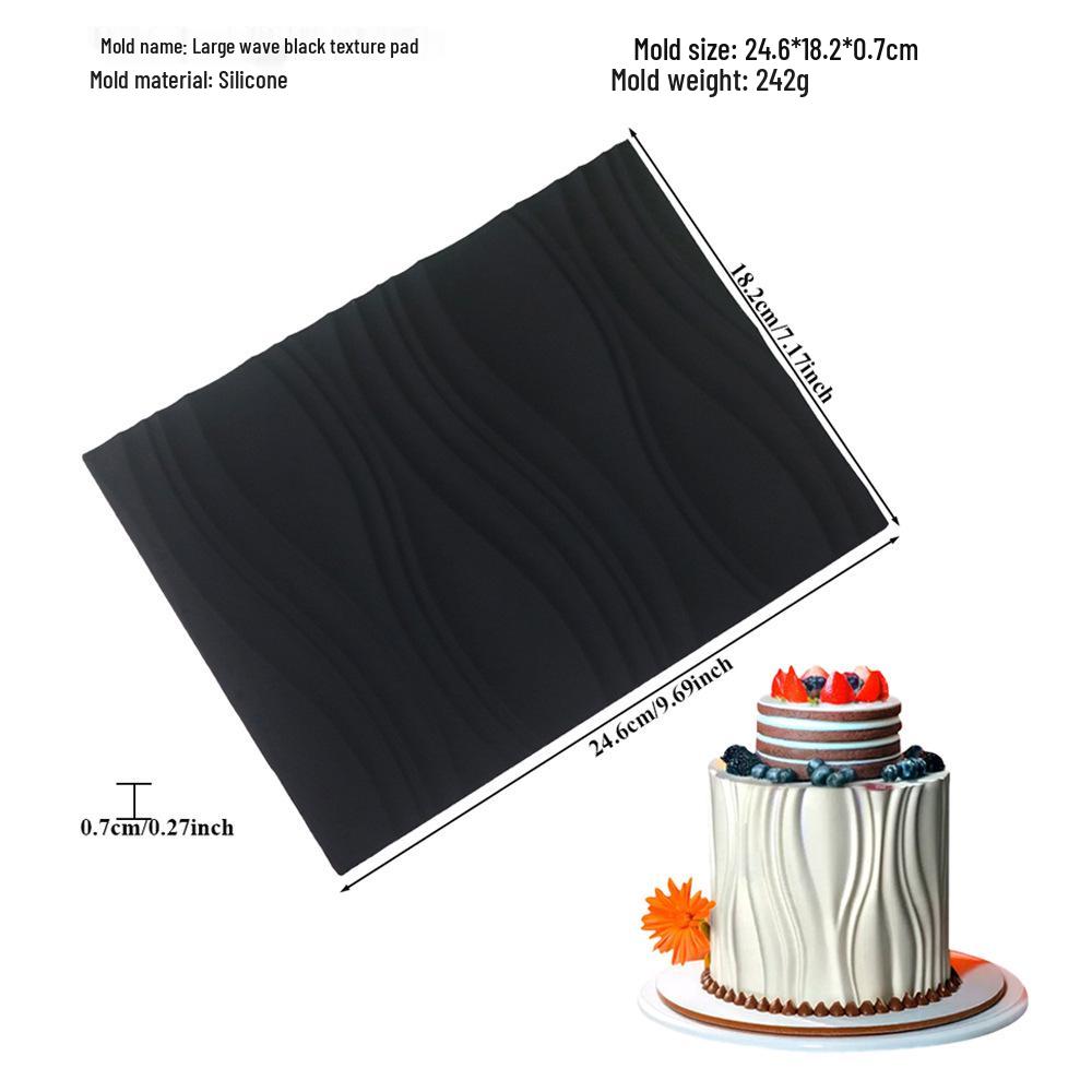 Silicone Mousse Swiss Roll Texture Pad - Tree Bark Lace Fondant Mat for Western Pastry Baking