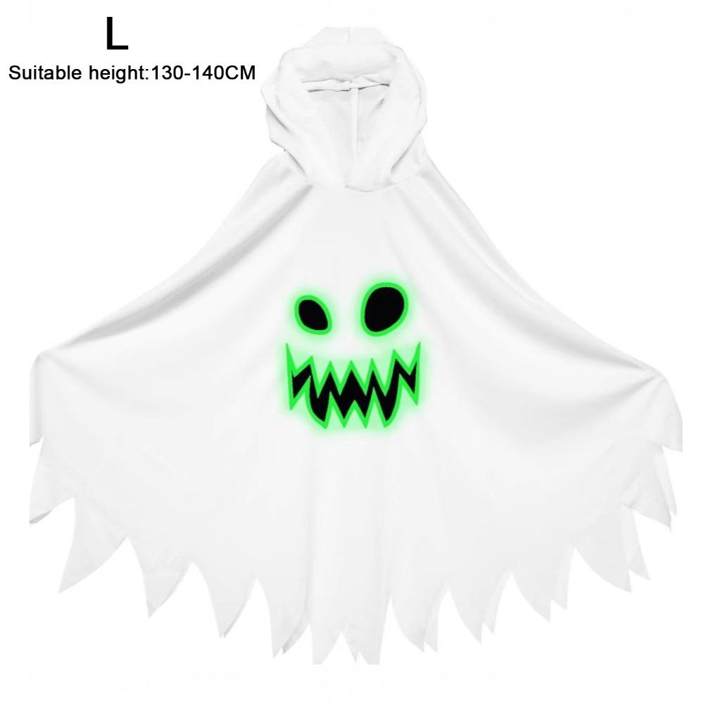 Ghost Face Design Halloween Costume White Black Party Dress-Up Costume Kids Cosplay