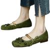 Fashion 2025 New Shallow Women's High Heels Fashion Crystal Square Toe Soft Bottom Metal Decoration Best Seller Mary Jane Shoes Zapatos