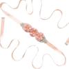Pearl Embellishment Flower Sash Belt Handmade Beading Rhinestone Waist Band  Party Dress Up