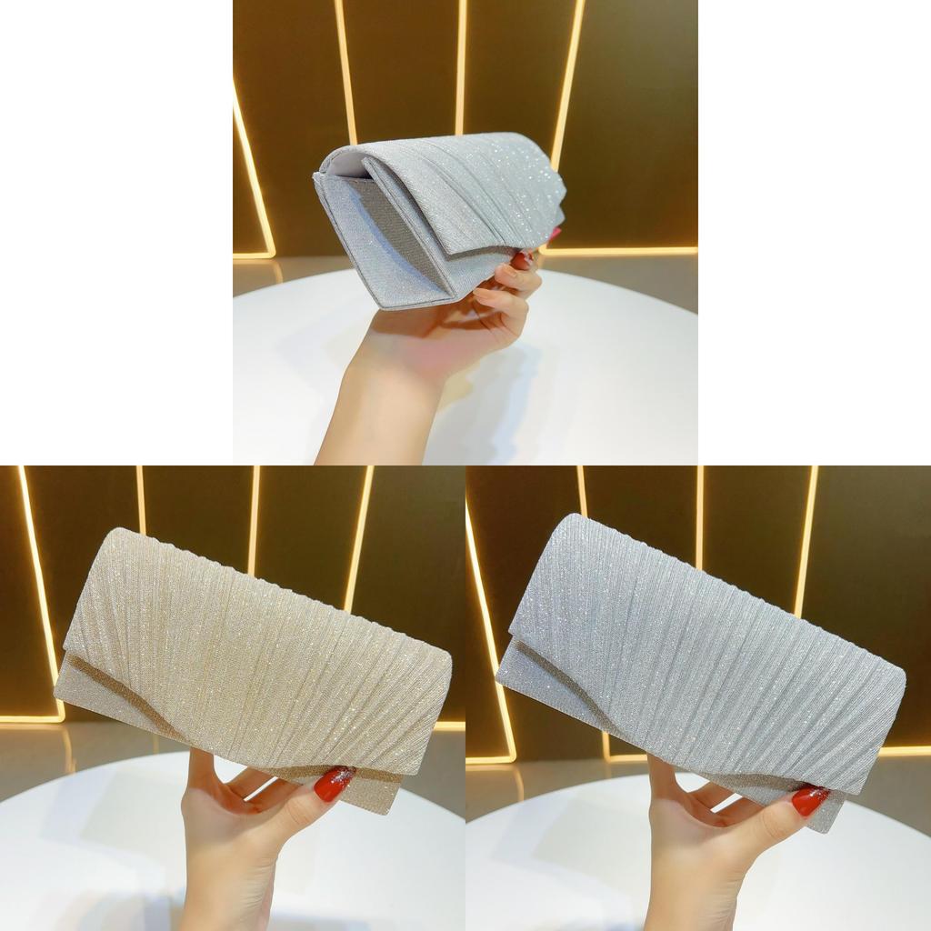 Simple Crossbody Clutch Bag For Evening Wear With Sequin And Ruffle Details For Formal Events