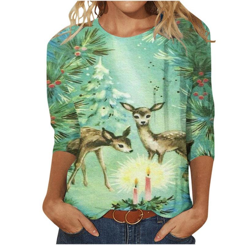 

Забавный ослепительный пейзаж сексуальный универсальный ежедневный цифровой принт забавная модная женская футболка повседневная с длинным рукавом женская удобная 2XL