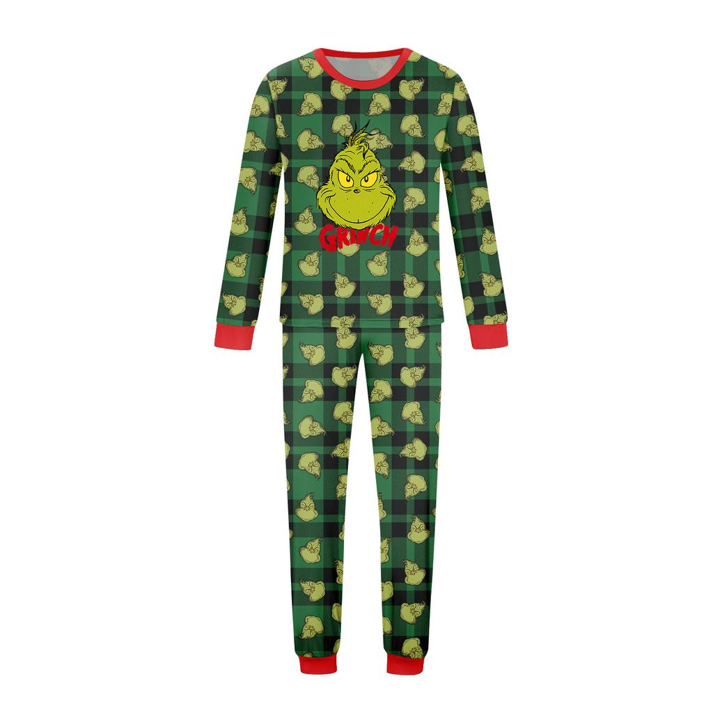 Print Cute Family Set Pajamas, Home Clothes, Family Set Long Sleeve Top Pants Set