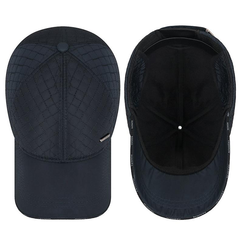 Middle-Aged Men's Cap Autumn Winter Warm Coldproof Velvet Baseball Cap Thick Outdoor Windproof Ear Protection Cap
