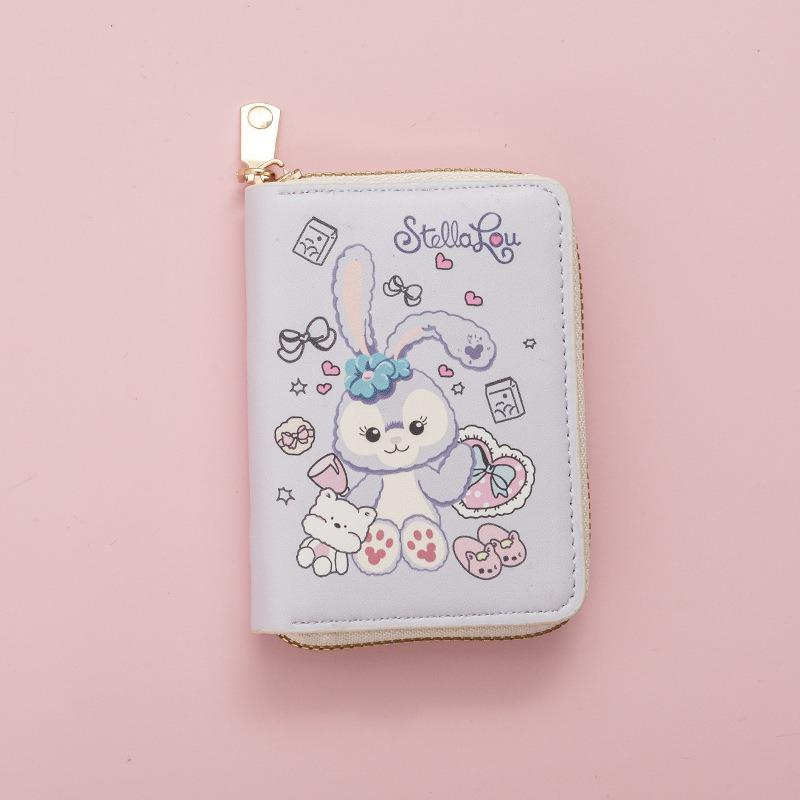 New Fashionable Cute Small Fresh Printed Change Bag Cartoon Animation Male and Female Students Short Zipper Wallet