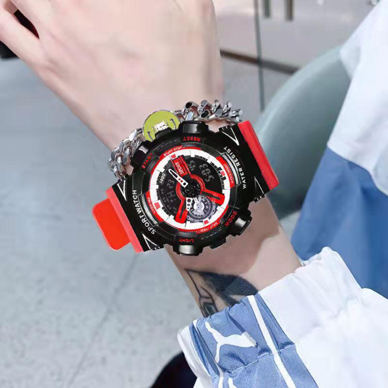 Men Electronic Watch Luxury Waterproof Multi-functional Luminous Sports Wrist Watch With Pu Leather