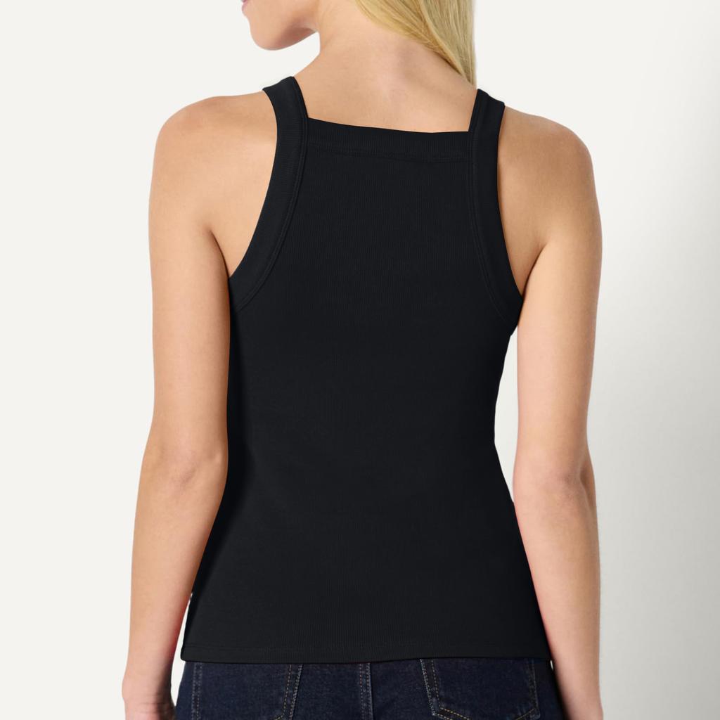 Women’s Ribbed Knit Square Neck Tank Top Sleeveless Fitted Stretchy Casual Basic Shirt for Everyday Wear