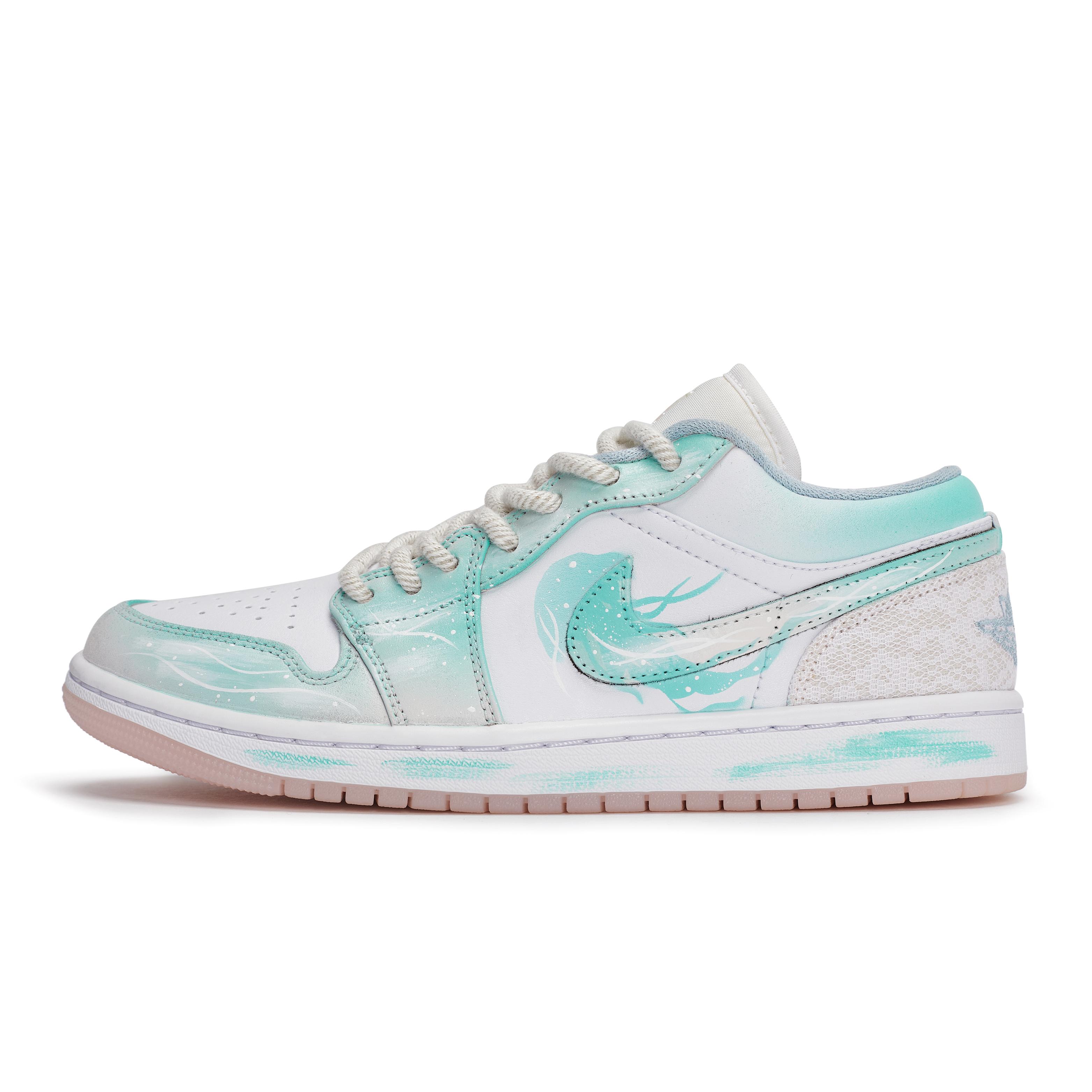

Jordan Air Jordan 1 Vintage Basketball Shoes Women s Low Top White/Blue/Green IB8859-101(Team1189-) 44