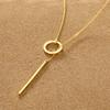 INS Simple Style Long Pendant Necklace for Women Romantic 925 Sterling Silver Gold Color Silver Color Gifts thdaFine Jewelry