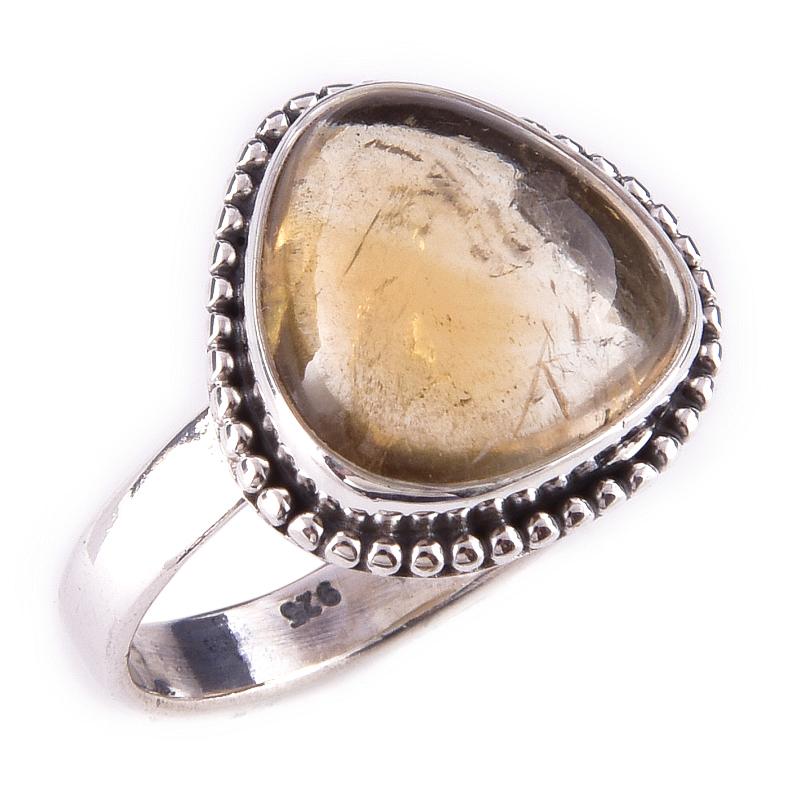 Natural Citrine Gemstone Handmade 925 Solid Sterling Silver Ring Size 9 K7H16