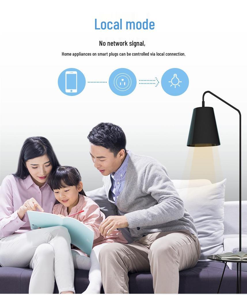 Smart 10A WiFi/Bluetooth Plug with Alexa Voice Control, Remote App, Timer, and Cycle Switch