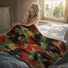 Retro Red Camo Flannel Blanket Warm Soft Halloween Christmas Decorative Couch Warm Cozy All-Season Gift