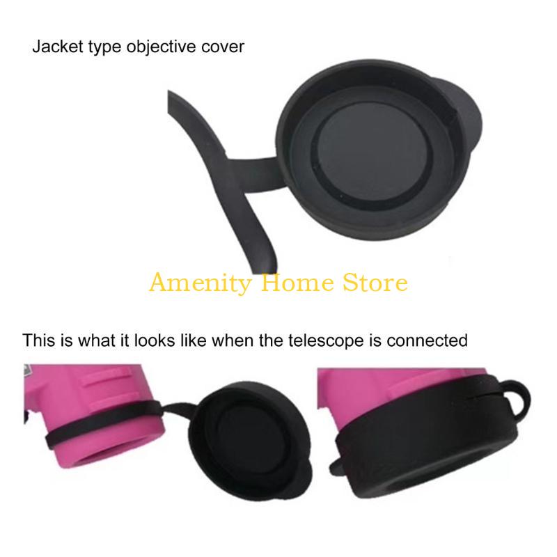 F26C Silicone Binoculars Telescope Dust Covers for 42 45mm / 62 65mm Telescope Lens Cover, Home Decoration Craft