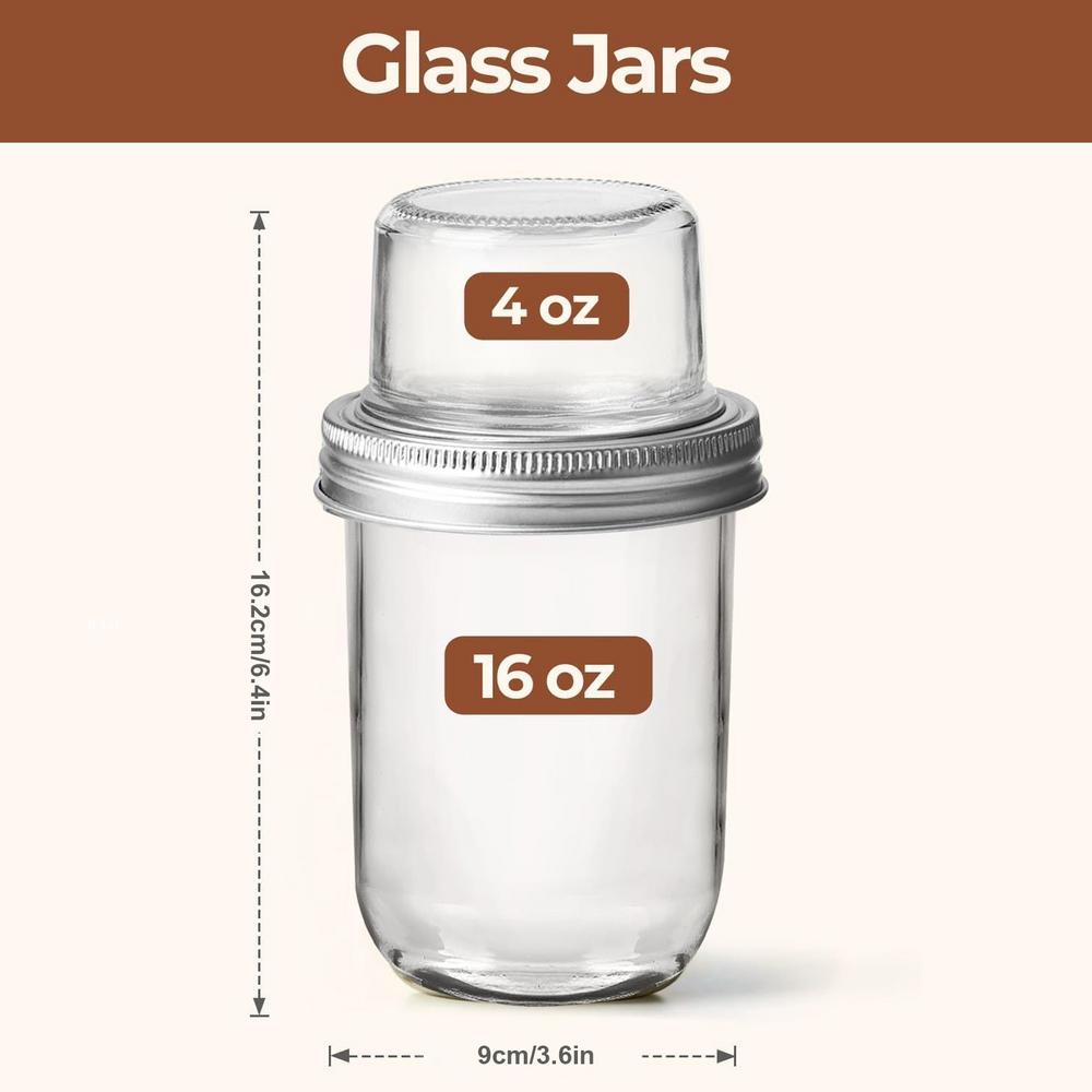 Parfait Cups With Lids Double-layer Glass Parfait Cup Nut Fruit Double-Layer Container For Lunch Overnight Oats Dessert Yogurt glass