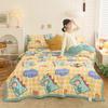 Cartoon Fish Pattern Summer Quilt 100% Cotton Soft Air Conditioning Thin Quilt for Kids Teens Home Sofa Bedroom Thin Blanket