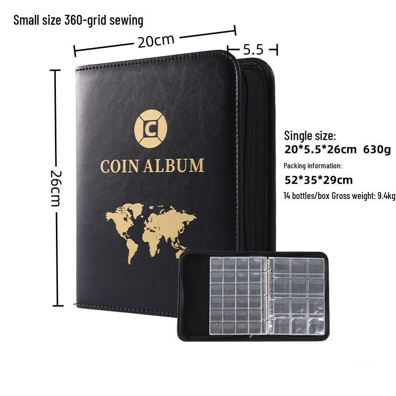 240 Cep Alanlı Büyük Antika Madeni Para Saklama Albümü - Hatıra Madeni Para Koleksiyoncusu Ciltli Dosyası