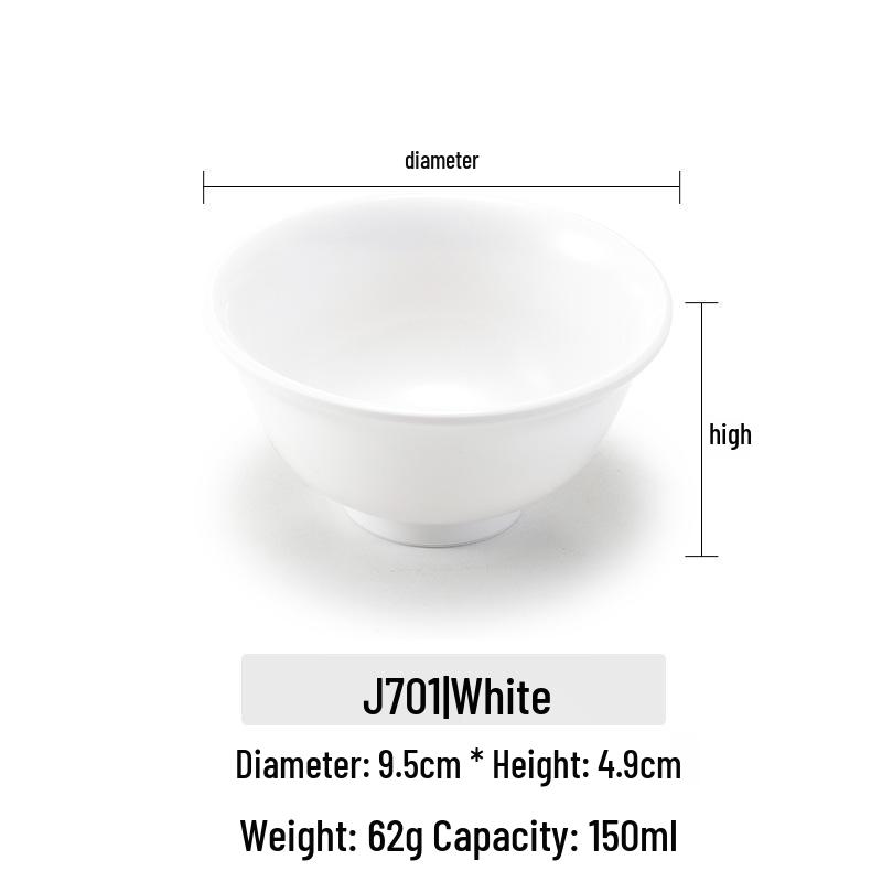 

Two-Color Melamine Imitation Porcelain Bowl - Versatile for Dining, Porridge, Soup, Seasoning, and Commercial Use