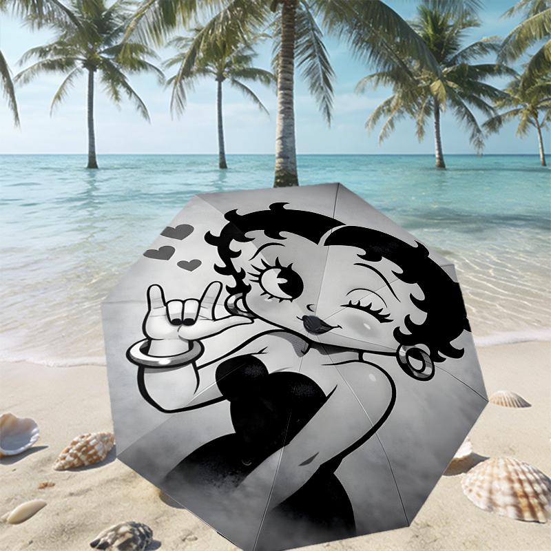 Betty Boop Print Umbrella Automatic Opening/ Closing - Portable Foldable Design - Daily use for Travel/Outdoor - Gift for Birthday
