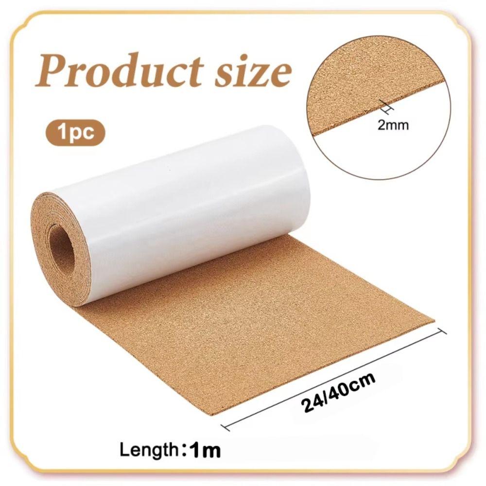 1m Self-Adhesive Cork Roll 2mm Thick Square Cork Pad Photo Wall Sticker