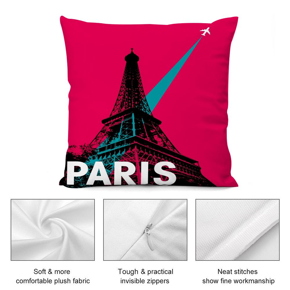 Vintage Retro Travel Cushion Cover Soft Plush Fabric DoubleSided Printed Cushion Covers for All Seasons Modern Home Decor