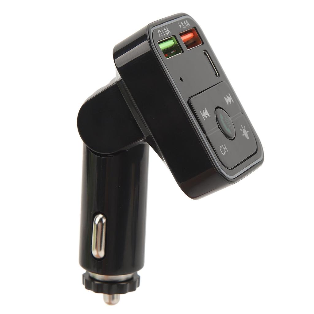Wireless Bluetooth Car Adapter with Dual USB Charging Car Charger Player Hands Free Calling 7 Colors Backlit Light
